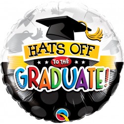 Ballagási Héliumos Fólia Lufi - Hats Off To The Graduate felirattal - 46 cm