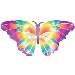 Színes pillangó héliumos fólia lufi