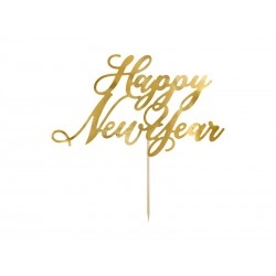 Arany Happy New Year szilveszteri dekoráció pálcán