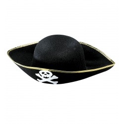 Fekete kalóz kalap arany szegéllyel