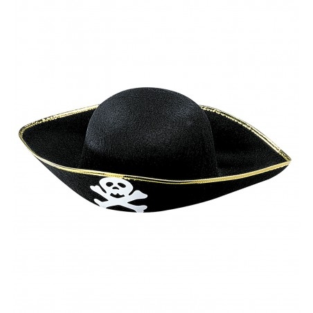 Fekete kalóz kalap arany szegéllyel