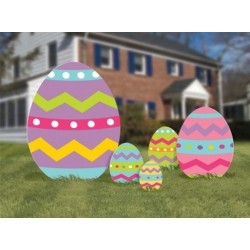 Színes húsvéti tojás dekoráció - 5 db
