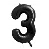 3-as szám formájú fekete lufi