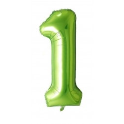 Zöld 1-es szám formájú lufi