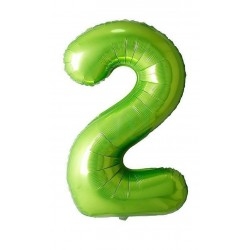 zöld 2-es szám formájú lufi