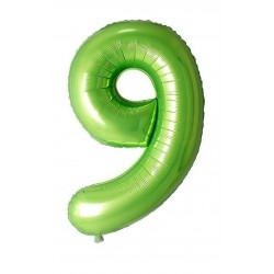 Zöld 9-es szám formájú lufi