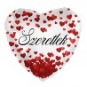 Szeretlek feliratos szív alakú lufi Valentin napra