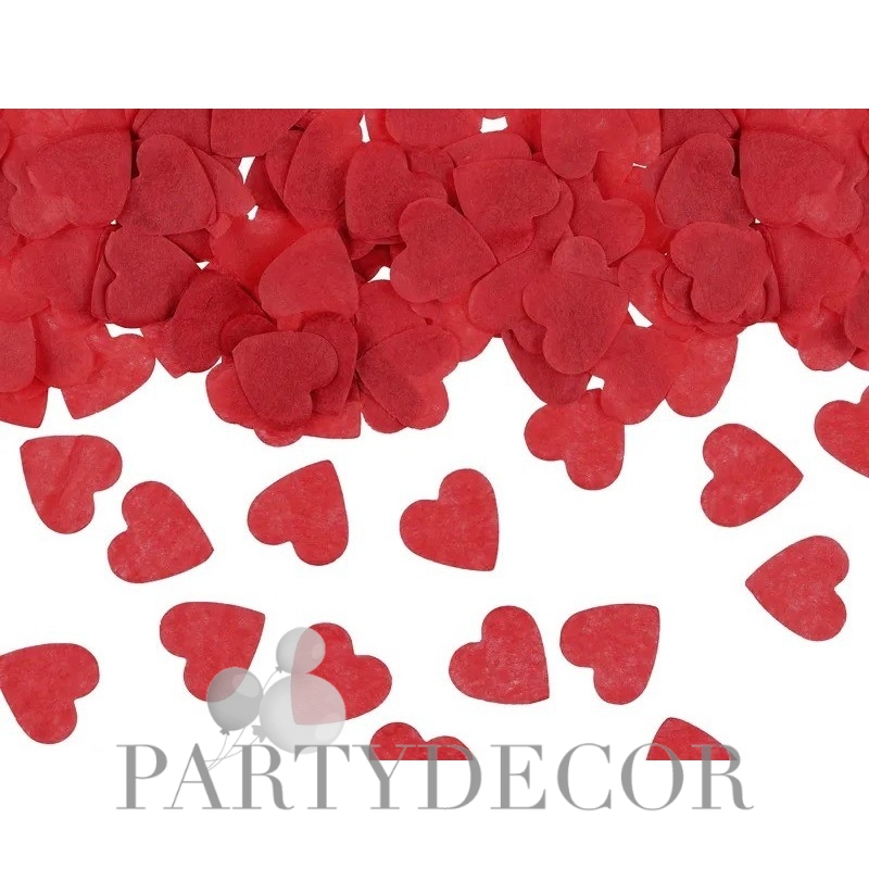 Piros szív alakú papír konfetti Valentin napra