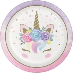 Unikornis parti tányér virágos unicorn baby