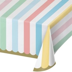 Színes pasztell csíkos papír asztalterítő