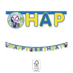Póki - Spidey Happy Birthday feliratos szülinapi dekoráció