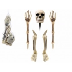 Leszúrható koponya, lábak és kezek halloween dekoráció  db