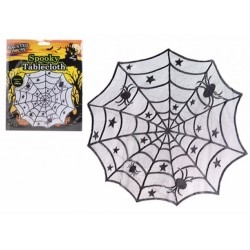 Pókháló alakú halloween asztalterítő, 100 cm