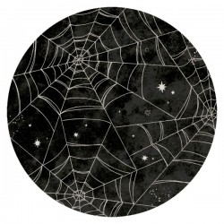 Pókháló mintás tányér Hallloween dekoráció