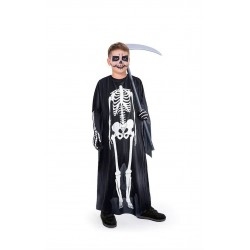 Csontváz poncsó jelmez gyerekeknek Halloweenra 140 cm