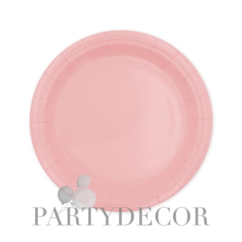 Rózsaszín papír tányér 6 db