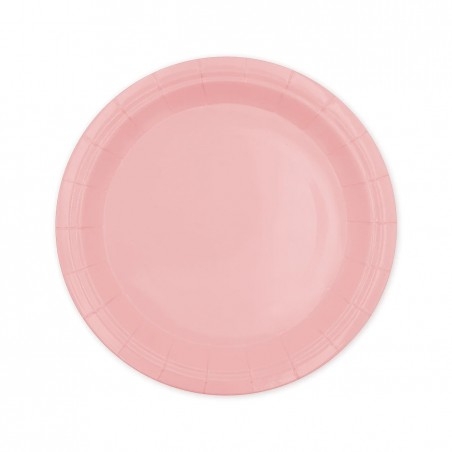 Rózsaszín papír tányér 6 db