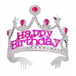Szülinapi tiara Happy Birthday feliratos