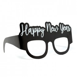 Fekete szemüveg 6 db Happy New Year feliratos