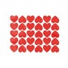 Piros szív dekorációs matricák Valentin napra - 2,6 x 2,5 cm, 30 db-os