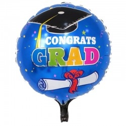 Congrats Grad kék színű ballagási héliumos lufi