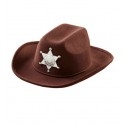 Barna cowboy kalap esüst sheriff csillaggal