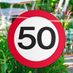 50-es sebességkorlátozós kerti tábla