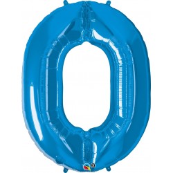 0-ás Szám Formájú Héliumos Fólia Lufi - Zafír Kék - 86 cm