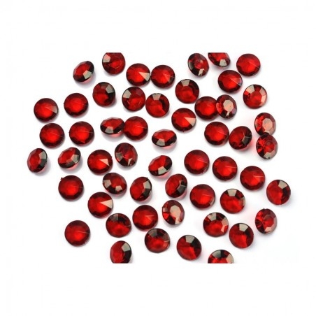 Piros Gyémánt Alakú Kristály hatású Dekorkő - 100 db-os