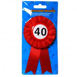 40. Születésnapi szalagos kitűző, sebességkorlátozós