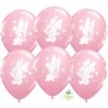 Bébi Minnie rózsaszín lufi babaszületésre - 6db/csomag 28 cm
