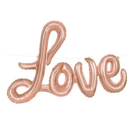 LOVE felirat - lufi rosegold színű 91 cm-es