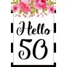 Születésnapi üveg címke Hello 40 virágos 2 db-os