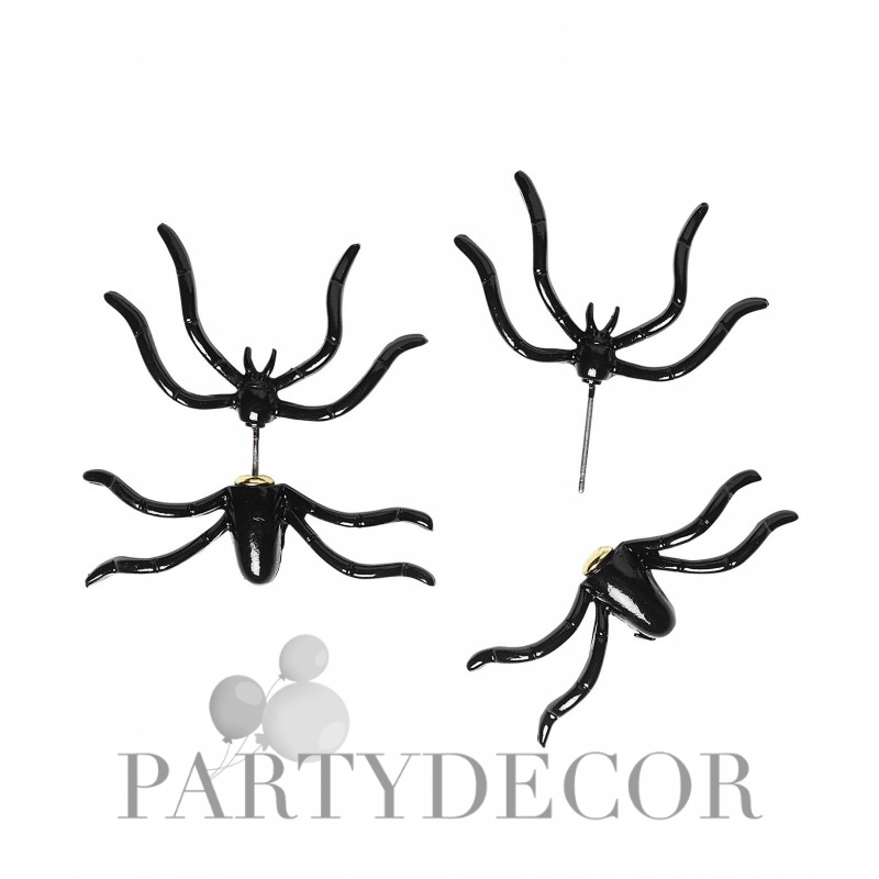 Fekete pók fülbevaló halloweenre
