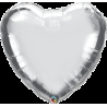 Esküvői ezüst szív fólia lufi 46 cm